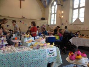 The summer fayre stalls.