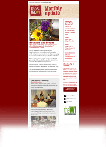 Example of our monthly update email, from June 2014. Bouquets and Blooms.